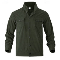 Evander Corduroy Button Front Overshirt
