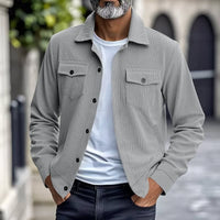 Evander Corduroy Button Front Overshirt