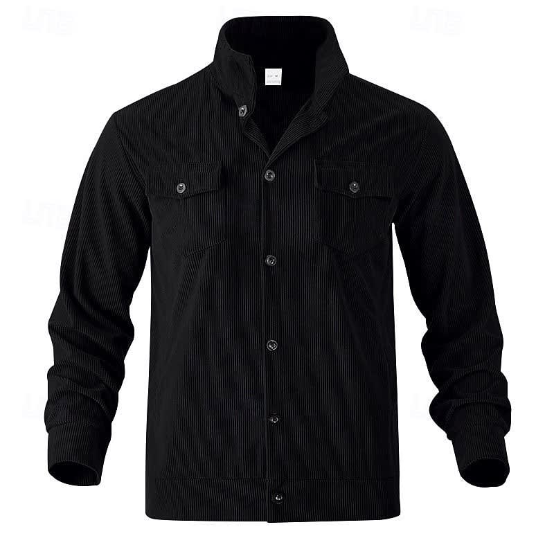 Evander Corduroy Button Front Overshirt