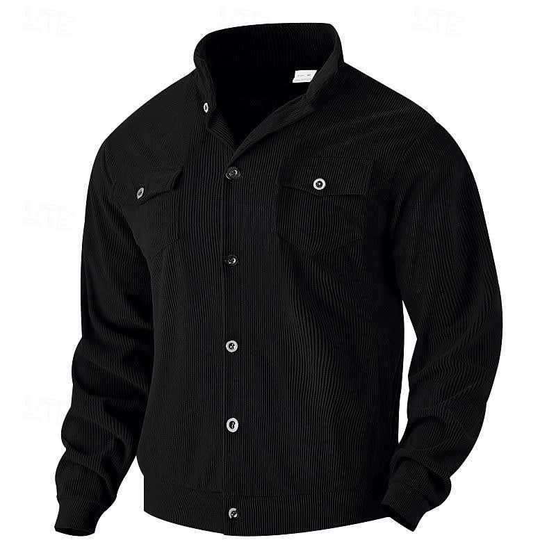 Evander Corduroy Button Front Overshirt