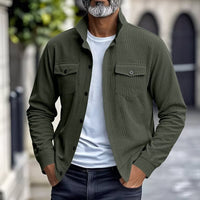 Evander Corduroy Button Front Overshirt