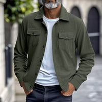 Evander Corduroy Button Front Overshirt