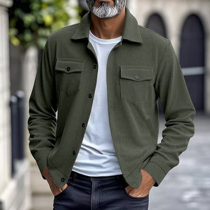Evander Corduroy Button Front Overshirt_9