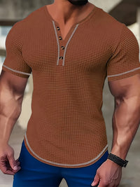 Langley Waffle Knit Short Sleeve Henley