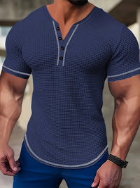 Langley Waffle Knit Short Sleeve Henley