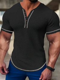 Langley Waffle Knit Short Sleeve Henley