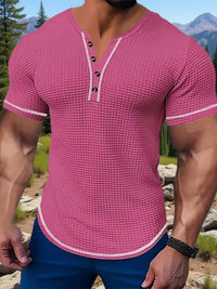 Langley Waffle Knit Short Sleeve Henley