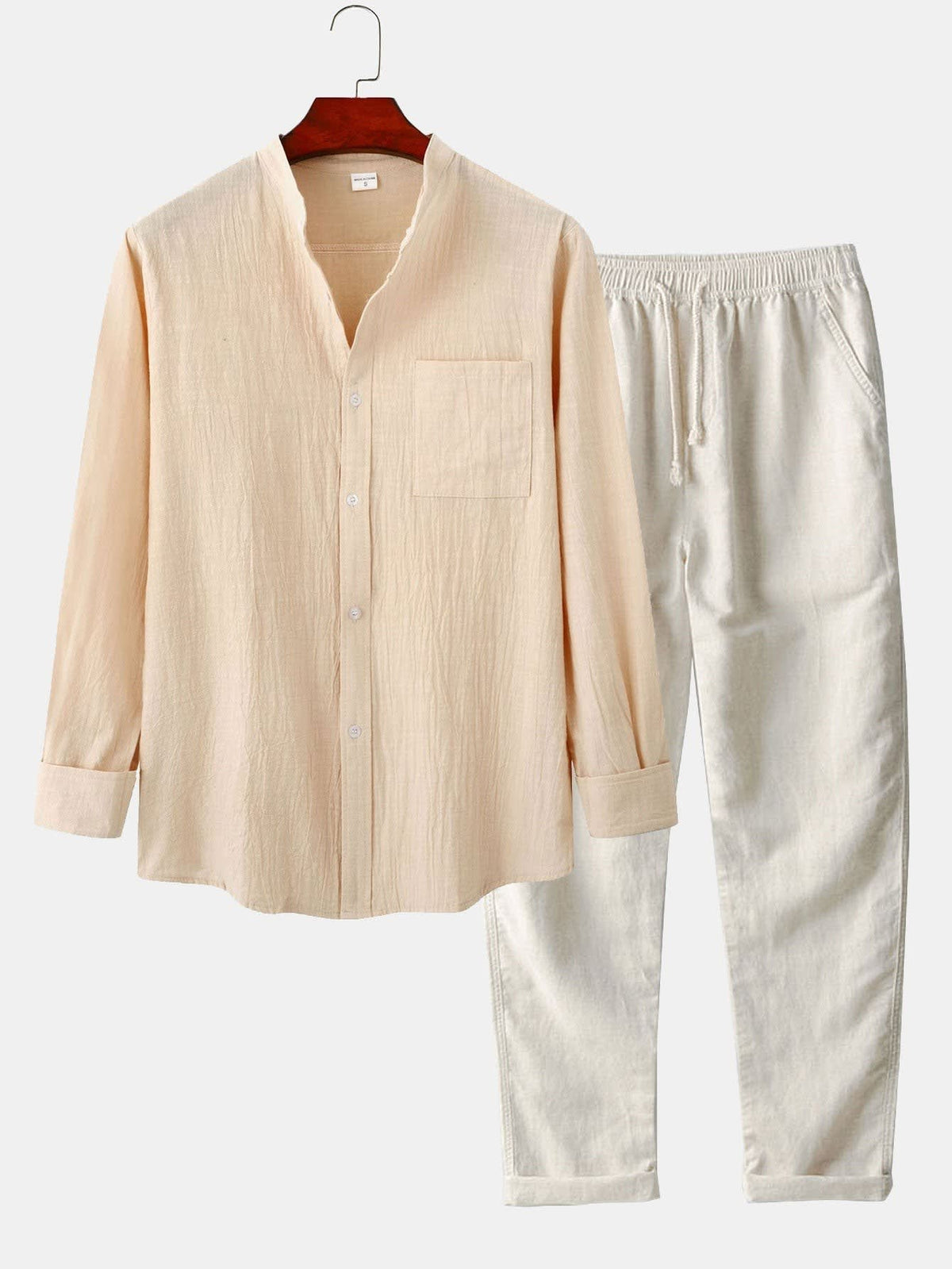 Dover Linen Blend Long Sleeve Two Piece Set_14