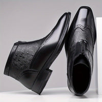 Rodney Ostrich Texture Brogue Ankle Boots