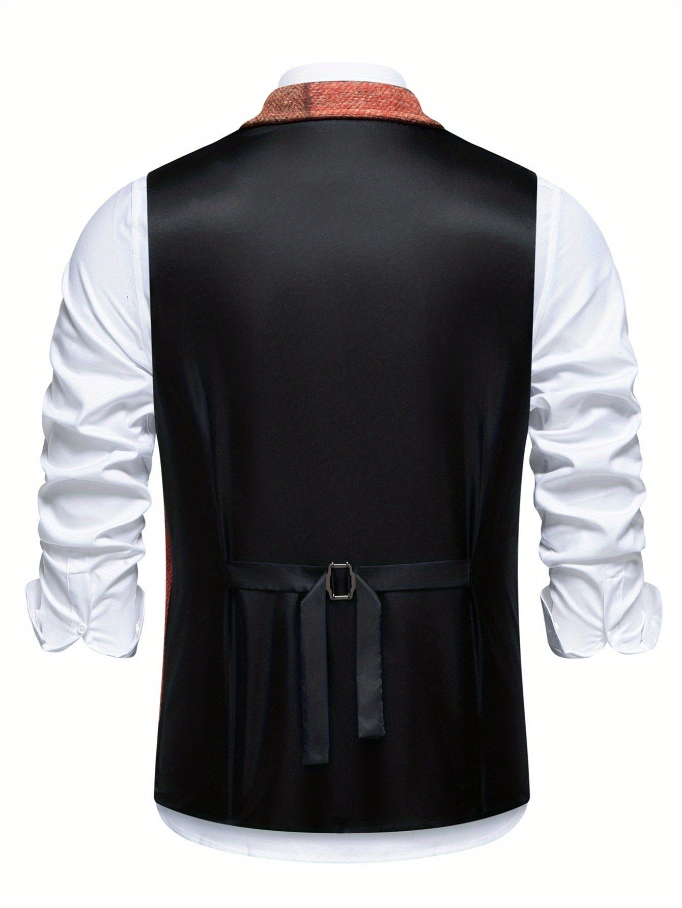 Langston Patchwork Herringbone Lapel Waistcoat_8