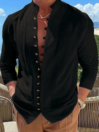 Vance Band Collar Long Sleeve Shirt