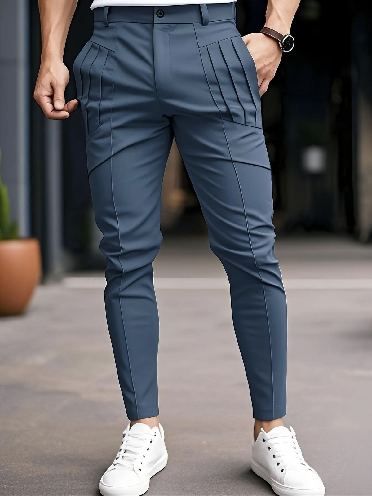 Hogan Pleated Front Tapered Trousers