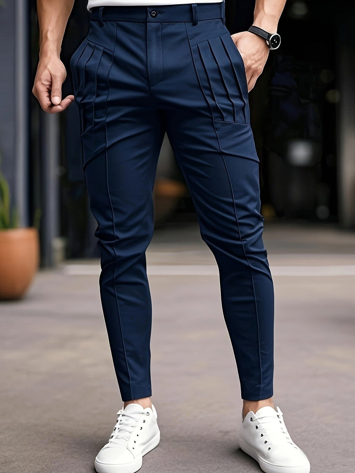 Hogan Pleated Front Tapered Trousers