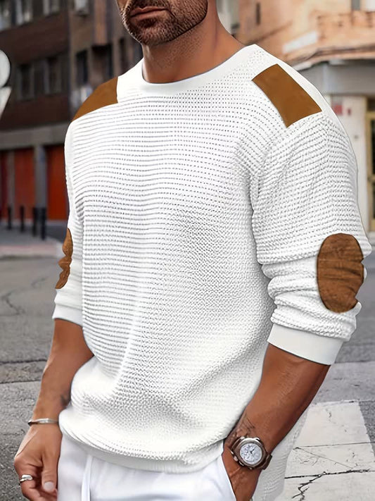 Baldwin Waffle Knit Elbow Patch Sweatshirt_1