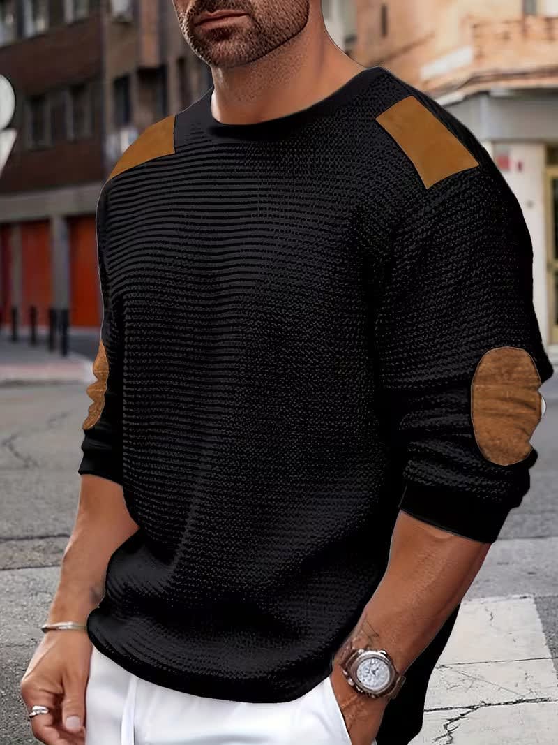 Baldwin Waffle Knit Elbow Patch Sweatshirt