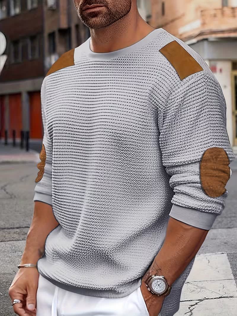Baldwin Waffle Knit Elbow Patch Sweatshirt