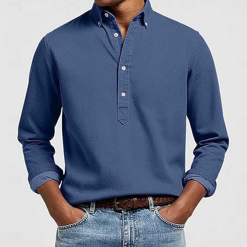 Bartley Long Sleeve Button Down Popover Shirt