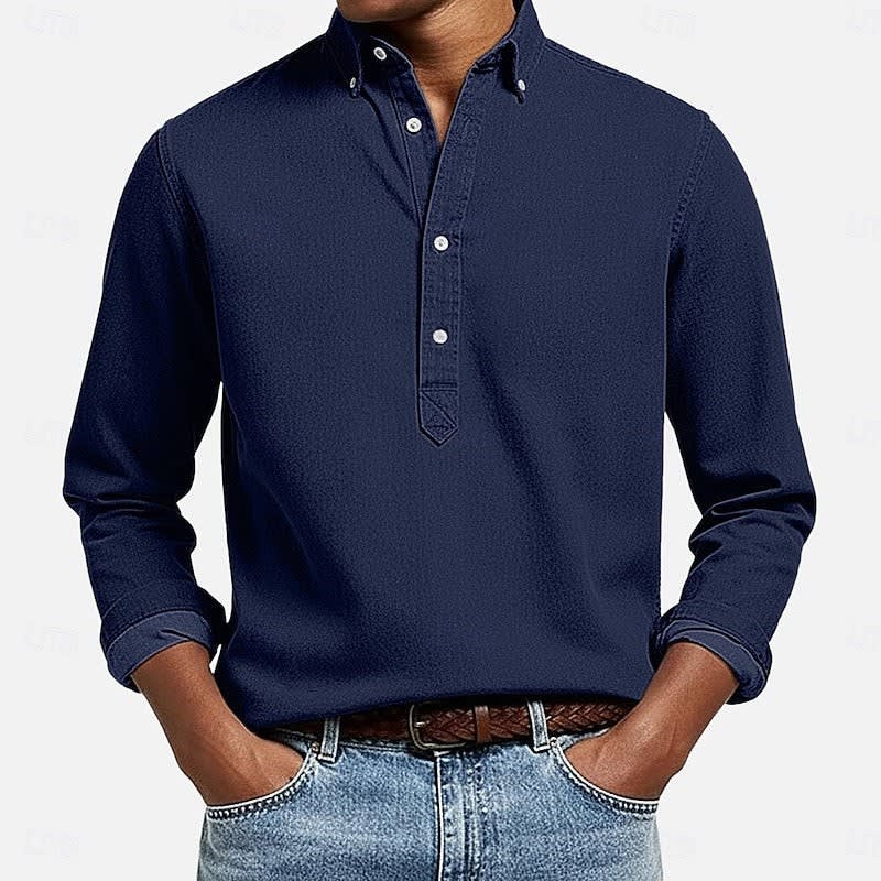 Bartley Long Sleeve Button Down Popover Shirt