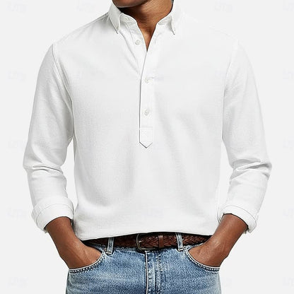 Bartley Long Sleeve Button Down Popover Shirt_5