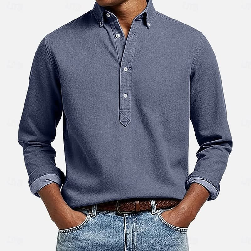 Bartley Long Sleeve Button Down Popover Shirt