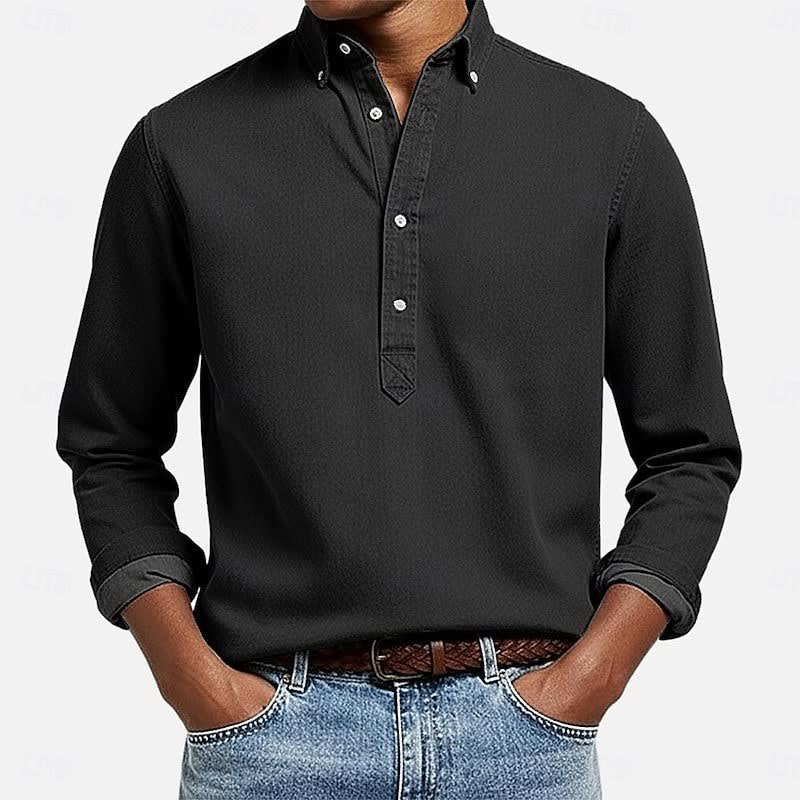 Bartley Long Sleeve Button Down Popover Shirt