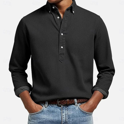 Bartley Long Sleeve Button Down Popover Shirt_9