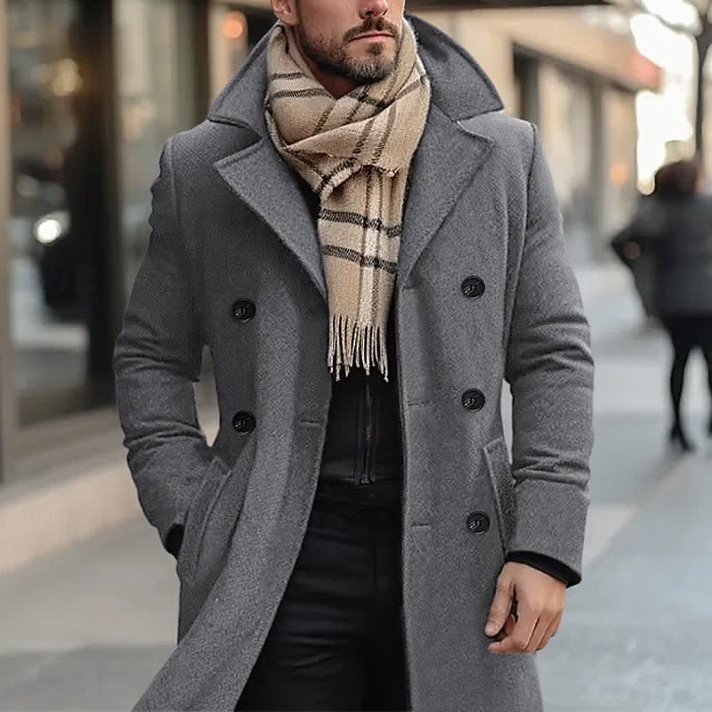 Elston Double Breasted Mid Length Overcoat_1