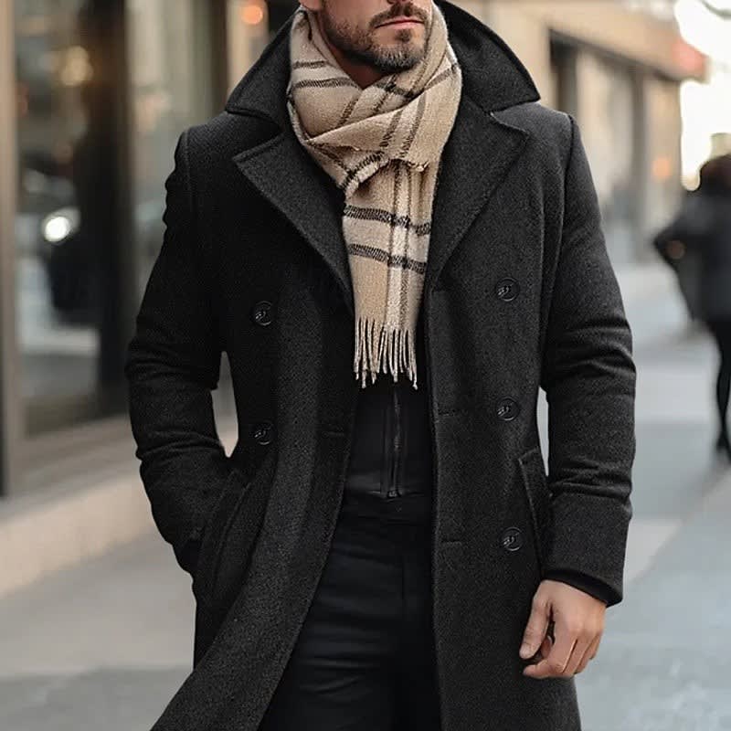 Elston Double Breasted Mid Length Overcoat_5