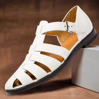 Julian Woven Strap Leather Fisherman Sandals