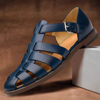 Julian Woven Strap Leather Fisherman Sandals