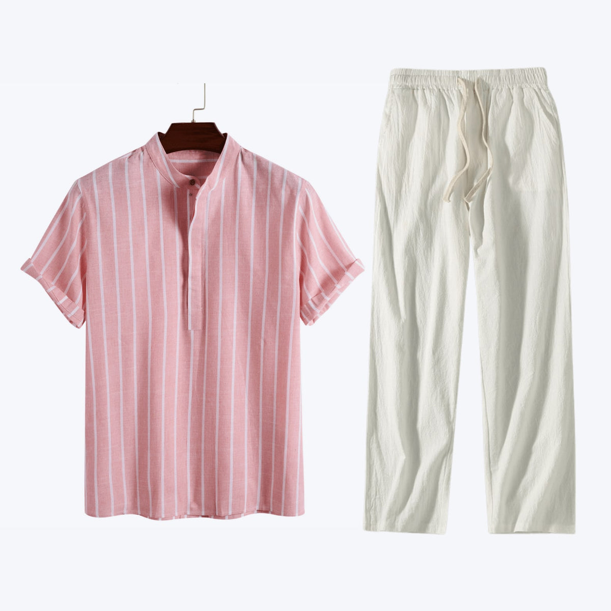 Cutler Wide Stripe Linen Blend Two Piece Set