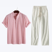 Cutler Wide Stripe Linen Blend Two Piece Set