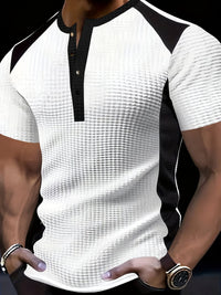Bramwell Waffle Texture Contrast Henley