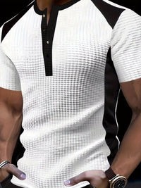 Bramwell Waffle Texture Contrast Henley