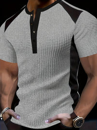 Bramwell Waffle Texture Contrast Henley
