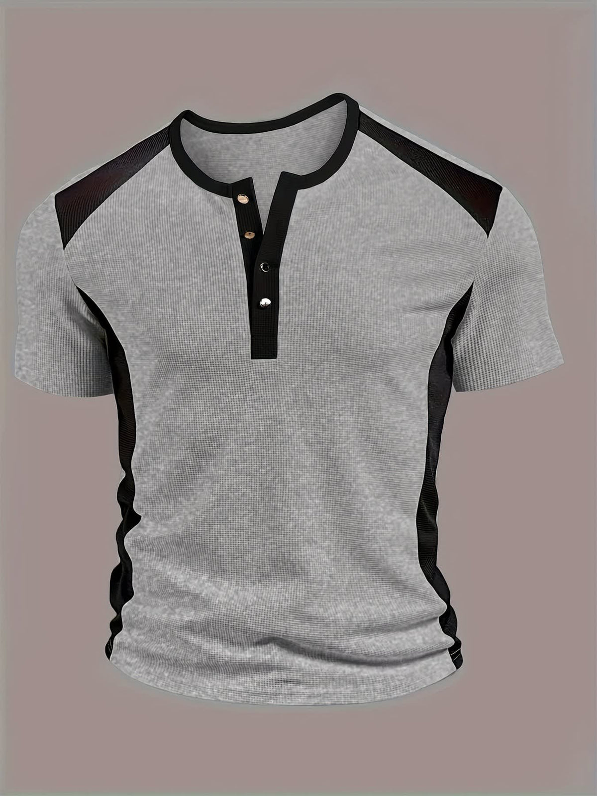Bramwell Waffle Texture Contrast Henley
