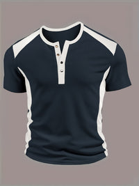 Bramwell Waffle Texture Contrast Henley