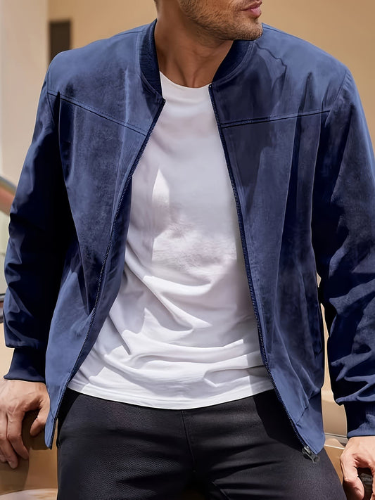 Geoffrey Lightweight Ribbed Trim Zip Jacket_1