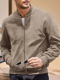 Geoffrey Lightweight Ribbed Trim Zip Jacket