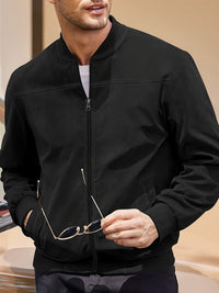 Geoffrey Lightweight Ribbed Trim Zip Jacket