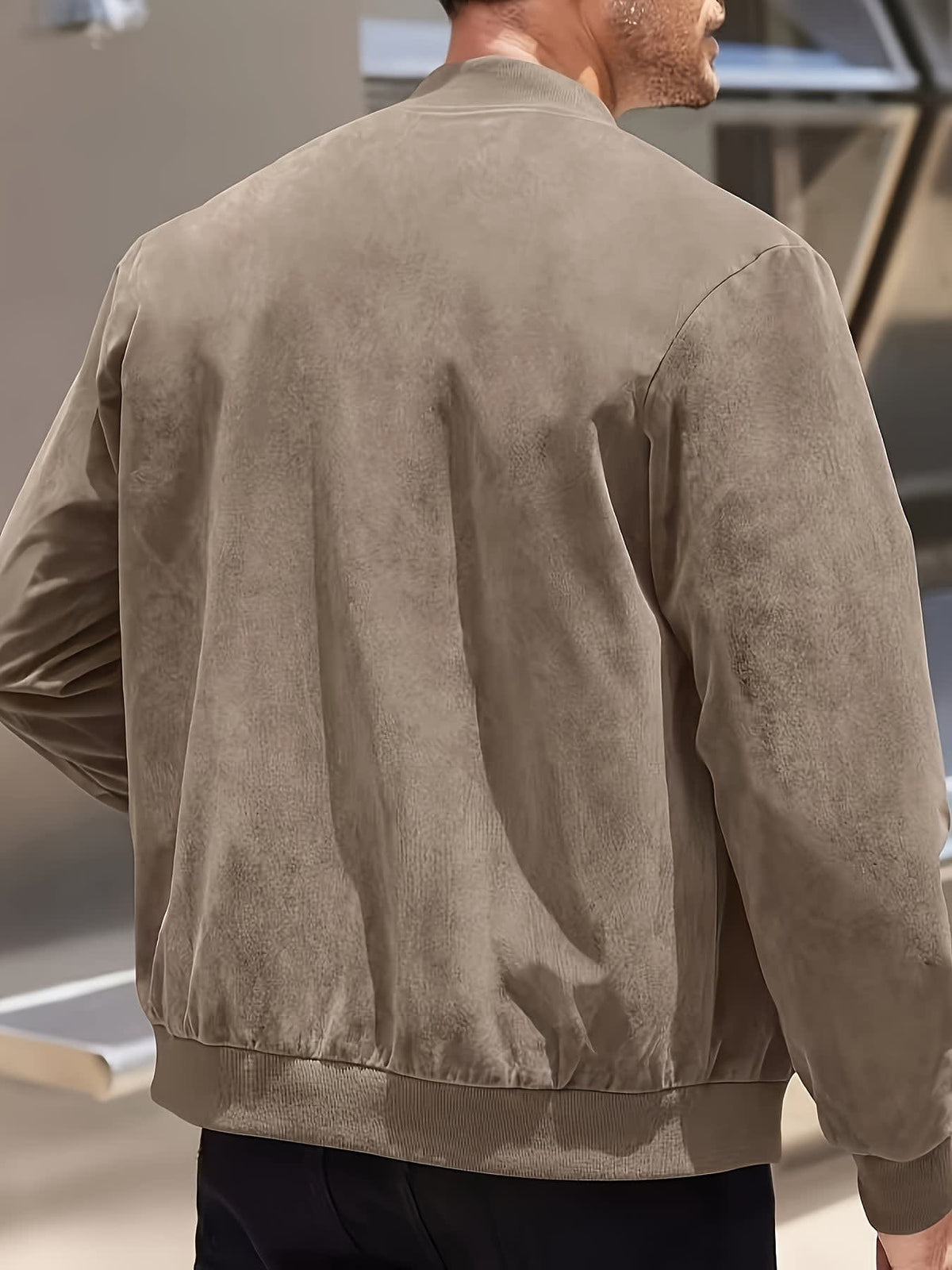 Geoffrey Lightweight Ribbed Trim Zip Jacket