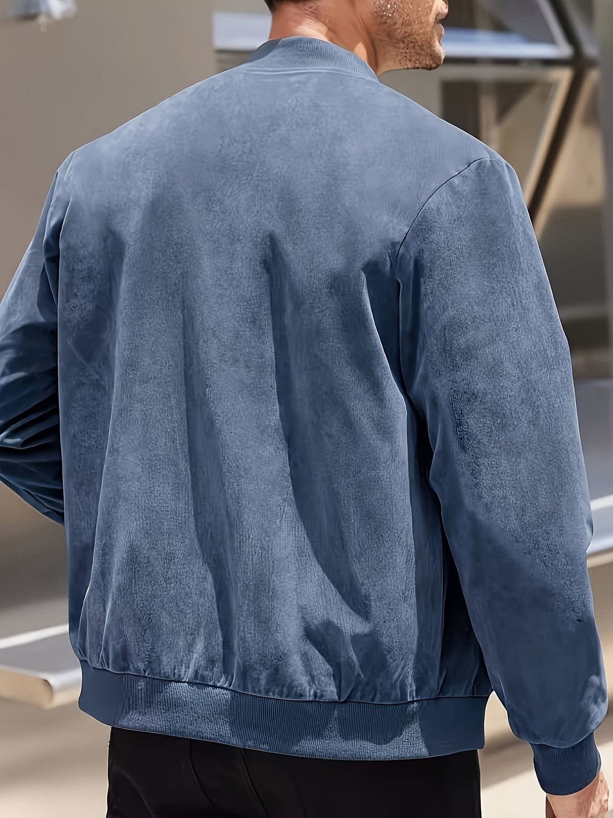 Geoffrey Lightweight Ribbed Trim Zip Jacket