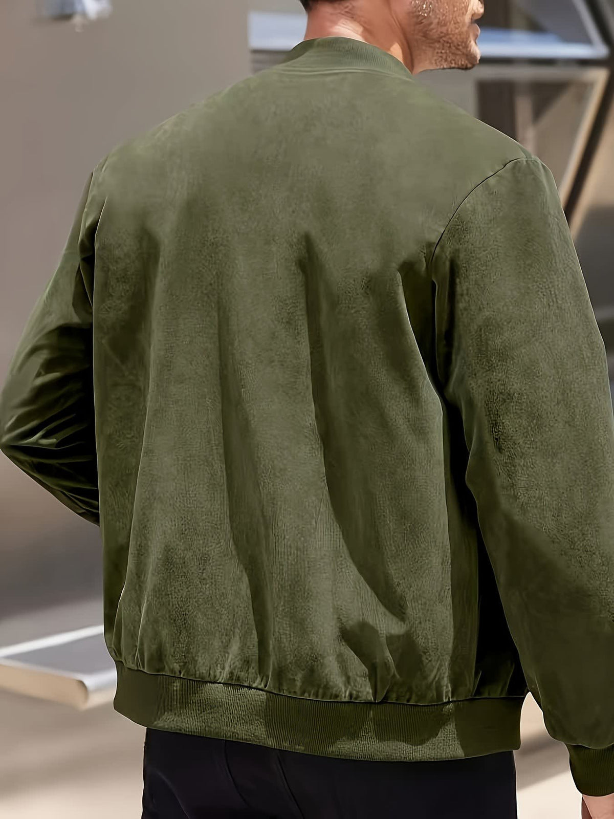 Geoffrey Lightweight Ribbed Trim Zip Jacket