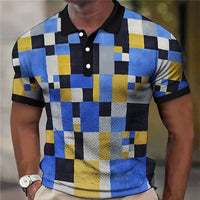 Roman Color Block Print Short Sleeve Polo
