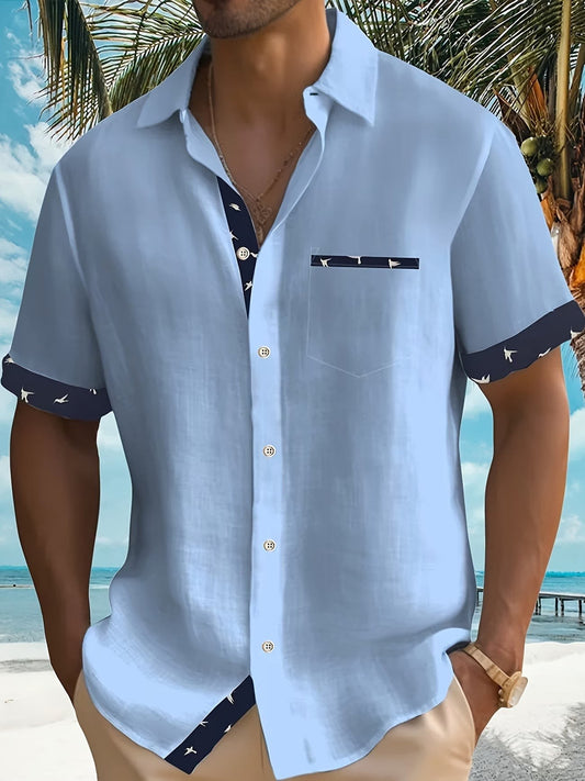 Parker Contrast Trim Short Sleeve Summer Shirt_1