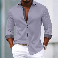 Asher Contrast Trim Long Sleeve Shirt