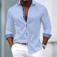 Asher Contrast Trim Long Sleeve Shirt