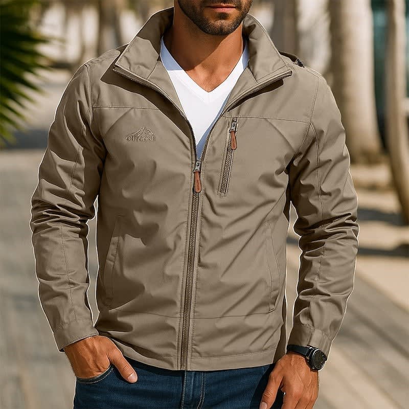Eugene Stand Collar Zip Up Jacket