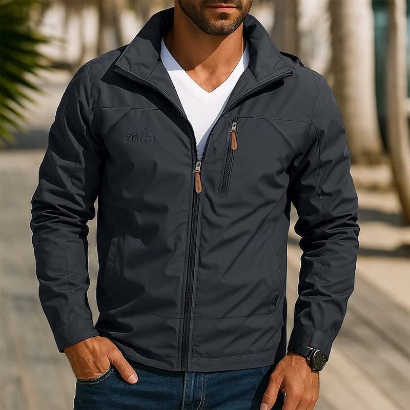 Eugene Stand Collar Zip Up Jacket