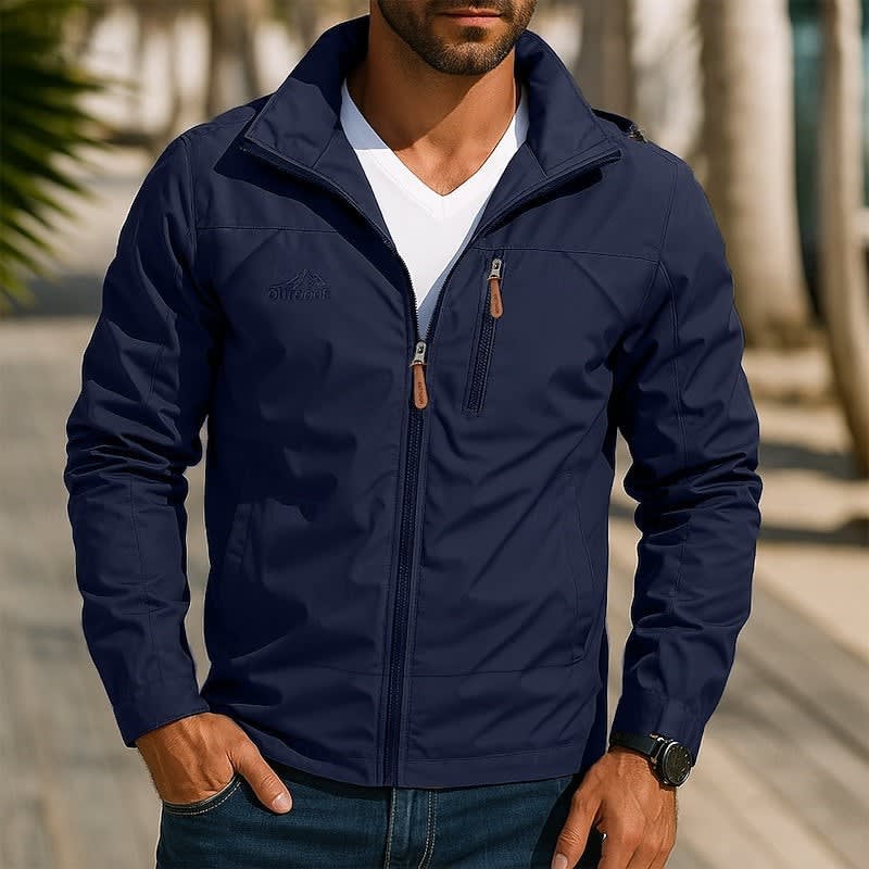 Eugene Stand Collar Zip Up Jacket